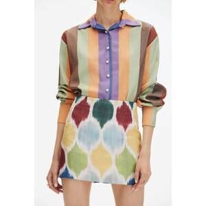 NEW PUNICANA chic shirt in brown multi striped motif